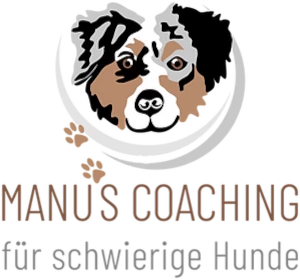 Logo Manus Coaching für schwierige Hunde mit Claim